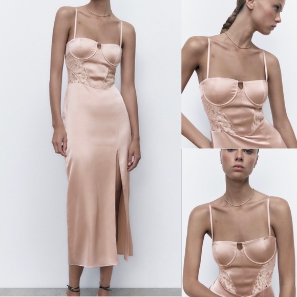 Zara Dresses & Skirts - Zara Combination Corset Midi Dress
